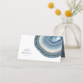 Agate Geodeグリッター結婚ズテーブルダスティブルーID647 プレイスカード (裏面)