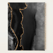 Agate Geodeスクリプトブラック金ゴールドダーク結婚ズの計画 プランナー手帳 (裏面)