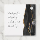 Agate Geodeスクリプトブラック金ゴールド結婚ズ フェイバータグ (裏面)