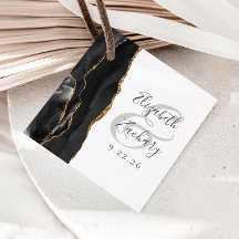 Agate Geodeスクリプトブラック金ゴールド結婚ズ