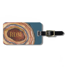 Agate Geodeモノグラム水彩青粘土オークル