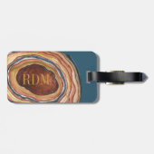 Agate Geodeモノグラム水彩青粘土オークル ラゲッジタグ (裏面横)