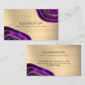 Agate Geode金ゴールドメタル名刺 名刺 (正面/裏面)