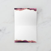 Agate Geode Burgundy金ゴールドグリッターモノグラムスクリプト ノートカード (内部)