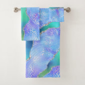 Agate Geode Design Blue and Green バスタオルセット (インサイチュ)