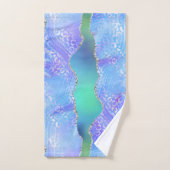 Agate Geode Design Blue and Green バスタオルセット (ハンドタオル)