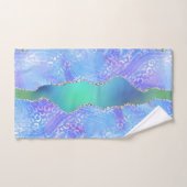 Agate Geode Design Blue and Green バスタオルセット (ハンドタオル)