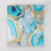 Agate gold Luxurious coastal Wedding  プレイスカード (内部開封)