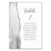 Agate Gray Silver モダン Script結婚's テーブルナンバー (正面)