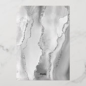 Agate Gray Silver Script Wedding 箔招待状 (裏面)
