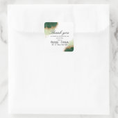 Agate Green & 金ゴールドThank you Sticker for 結婚's スクエアシール (バッグ)