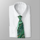 Agate Green Gold Glitter Marble Emerald Neck Tie ネクタイ (タイ)