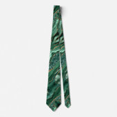 Agate Green Gold Glitter Marble Emerald Neck Tie ネクタイ (正面)