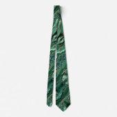Agate Green Gold Glitter Marble Emerald Neck Tie ネクタイ (裏面)