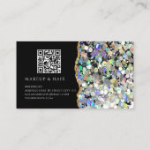 Agate Holographic Glitter Makeup Artist QR Code 名刺 (裏面)