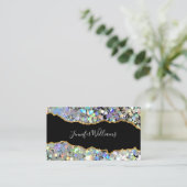 Agate Holographic Glitter Makeup Artist QR Code 名刺 (スタンド正面)