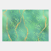 Agate Leopard Print with Glitter and Jewel-Tone ラッピングペーパーシート (正面2)