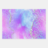 Agate Leopard Print with Glitter and Jewel-Tone ラッピングペーパーシート (正面3)