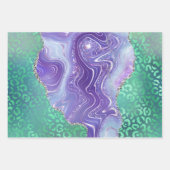 Agate Leopard Print with Glitter and Jewel-Tone ラッピングペーパーシート (正面2)