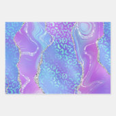 Agate Leopard Print with Glitter and Jewel-Tone ラッピングペーパーシート (正面)
