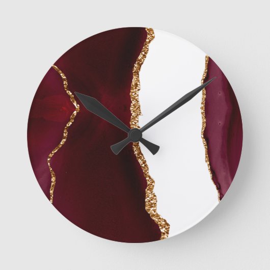 Agate liede vin et or ラウンド壁時計 (正面)