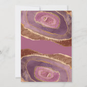Agate Mauve Waterカラーヴィンテージ結婚金ゴールド 招待状 (裏面)