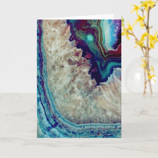 Agate multicolore カード (黄色い花)
