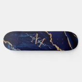 Agate Navy Blue金ゴールドお名前レタースケートボード スケートボード (横)