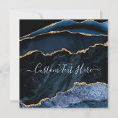 Agate Navy Blue金ゴールドカスタムレター名カード (裏面)