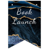 Agate Navy Blue金ゴールドブックバンティングフラグ バンティングフラッグ (第1の旗)