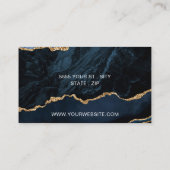 Agate Navy Blue金ゴールドモダンあなたの名刺 名刺 (裏面)