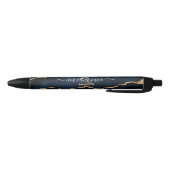 Agate Navy Blue金ゴールド大理石名文字ペンギフト 青ボールペン (ボトム)