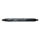 Agate Navy Blue金ゴールド大理石名文字ペンギフト 青ボールペン (裏面)