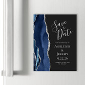 Agate Navy Blue Silver Dark Magnetic日付を保存