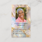 Agate opalロゴ写真QrコードSNSプレミアム 名刺 (裏面)