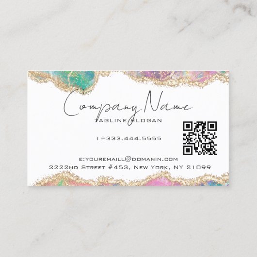 Agate Opal Borders Overlays 名刺 (裏面)