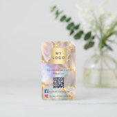 Agate opal geodeロゴ写真QrコードSNS 名刺 (スタンド正面)