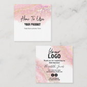 Agate Pinkと金ゴールド命令カードの使い方 スクエア名刺 (正面/裏面)