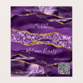 Agate Purple金ゴールドQRコード名刺 名刺 (外部フラット)