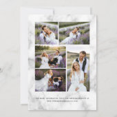 Agate Purple Gold Marble 5-Photo Save the Date 招待状 (裏面)