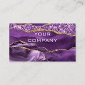 Agate Purple Violet金ゴールドエレガント名刺 名刺 (裏面)