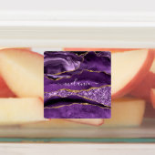 Agate Purple Violet金ゴールドグリッター名前ラベル ラベル (貼付)
