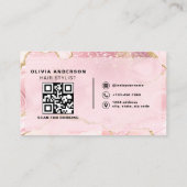 Agate QRコード美容師モダンタイポグラフィ 名刺 (裏面)