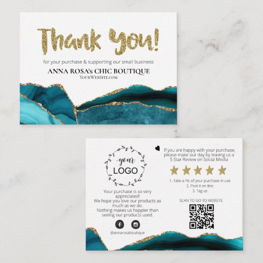 *～* AGATE QRロゴありがとうございますブランディングAP8  エンクロージャーカード (正面/裏面)