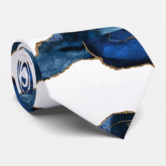 Agate Sapphire with Gold Veins ネクタイ (ロール)