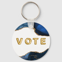 Agate Sapphire with Gold Veins Vote キーホルダー