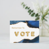 Agate Sapphire with Gold Veins Vote ポストカード (スタンド正面)