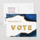 Agate Sapphire with Gold Veins Vote ポストカード (正面/裏面)