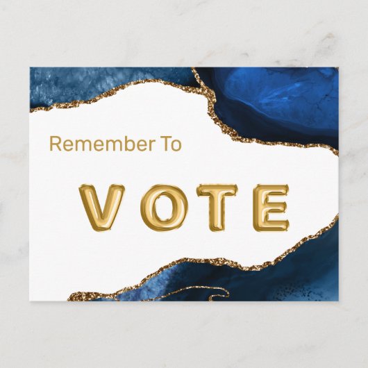 Agate Sapphire with Gold Veins Vote ポストカード (正面)