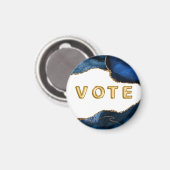 Agate Sapphire with Gold Veins Vote マグネット (正面/裏面)